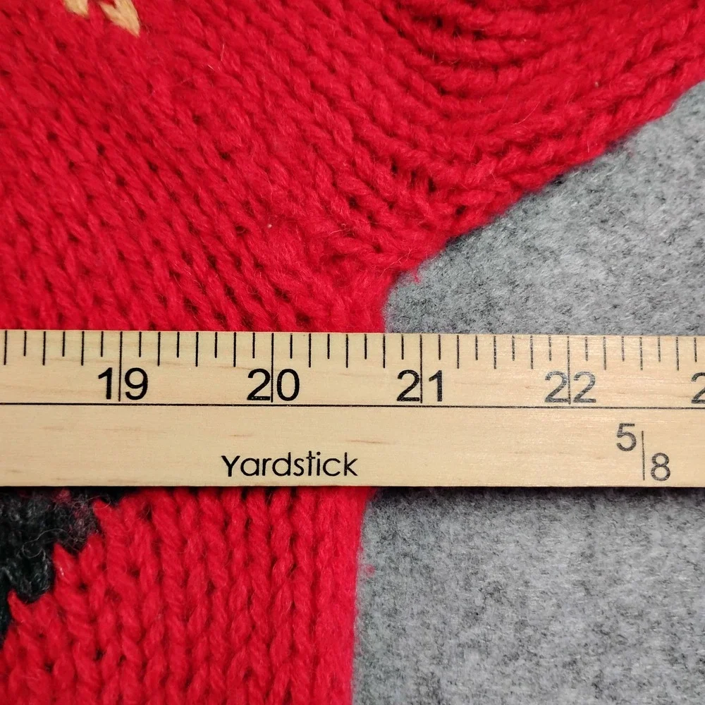 John Ashford Mens‎ Red Shetland Wool Handknitted Fair Isle Snowflake Sweater M
